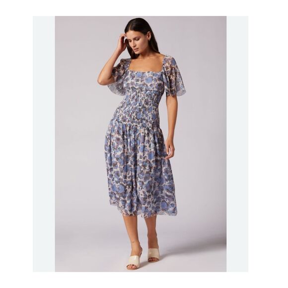 NWT Joie Gillian Midi Silk Dress XXS - Picture 1 of 6